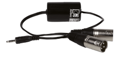 AUDAC TR2080 Stereofoniczny izolator pętli masy, miniwtyk męski 3,5 mm - 2 złącza męskie XLR